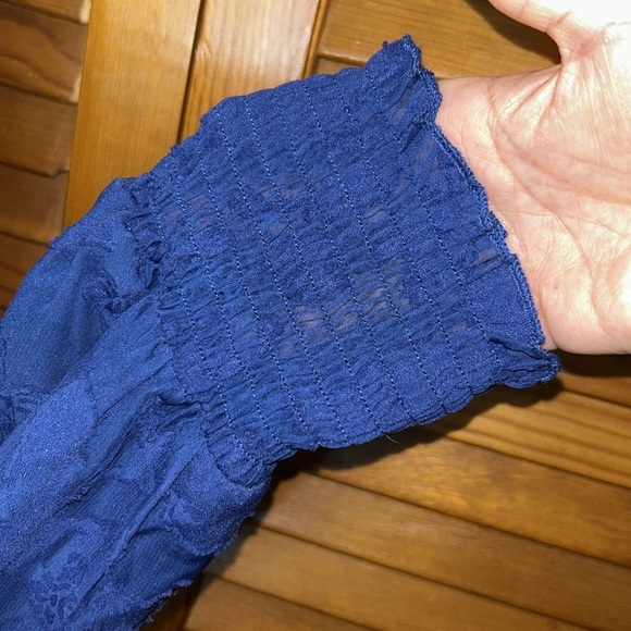 NWT Gorgeous Royal Blue Lace Floral Overlay Maxi Dress Size Large - Picture 7 of 15